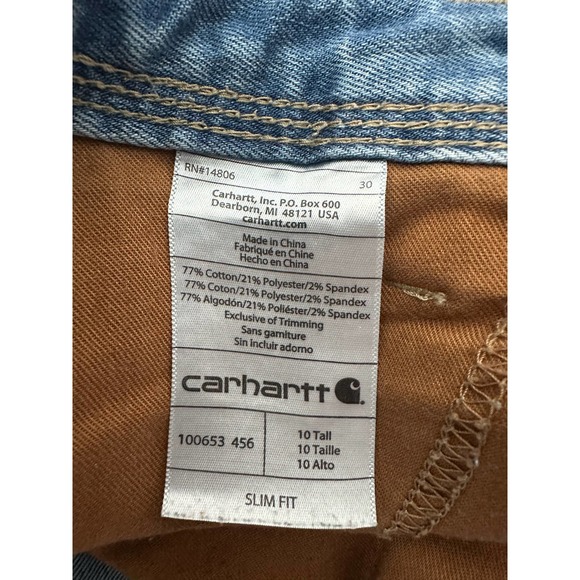 Carhartt Blue Straight Leg Jeans Versatile Everyday Wear - Picture 4 of 5
